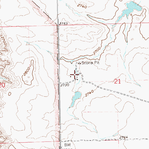 Topographic Map of Johnson Ranch, ND