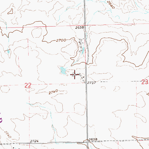 Topographic Map of Snyder Ranch, ND