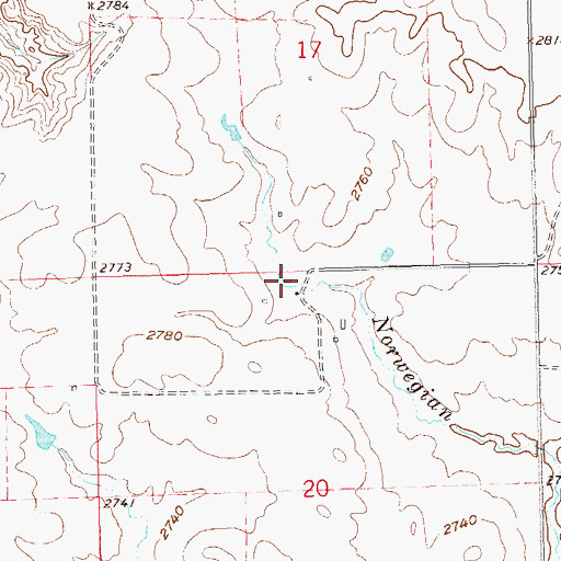 Topographic Map of Mattison Ranch, ND