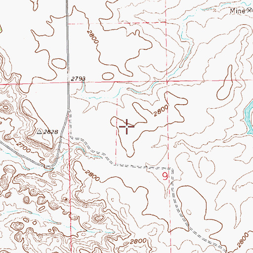 Topographic Map of Custers Campsite, ND