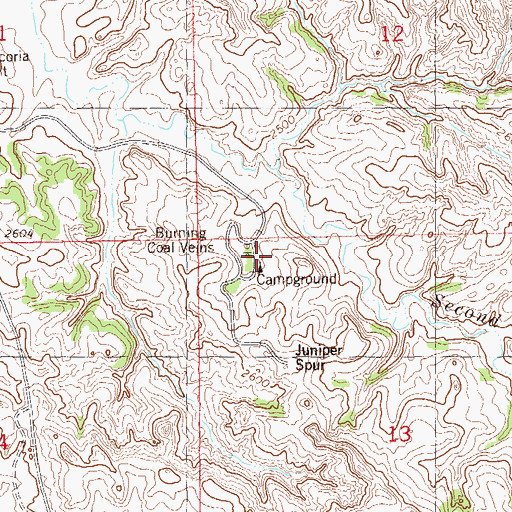 Topographic Map of Last Buffalo Hunt in North Dakota Recreation Site, ND