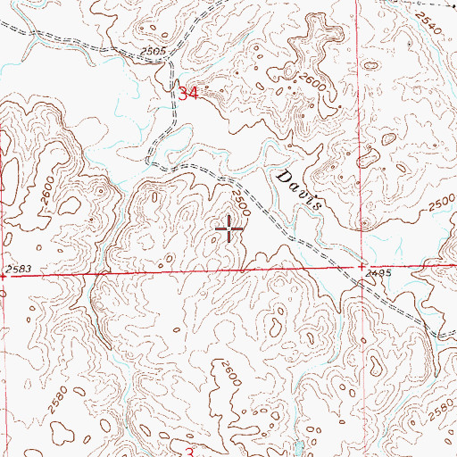 Topographic Map of Custer Initial Rock and Campsite, ND