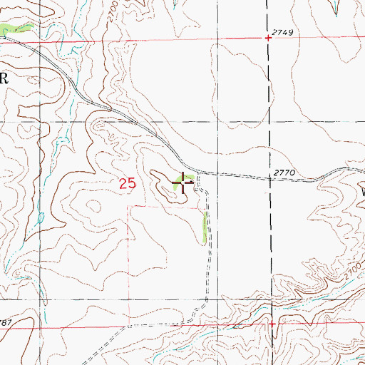 Topographic Map of R Staber Ranch, ND