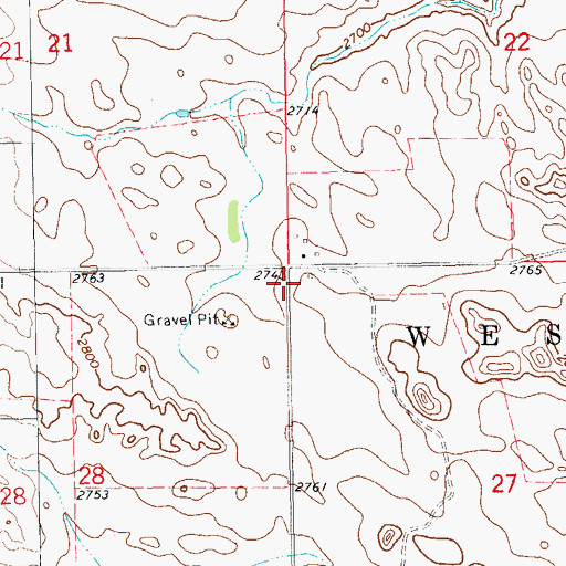 Topographic Map of Sand Creek School, ND