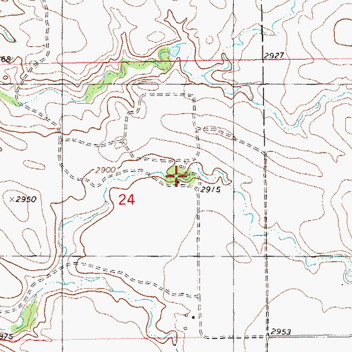 Topographic Map of Olds Ranch, ND