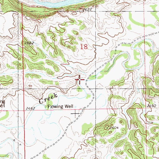Topographic Map of Old Deep Creek Guard Station, ND