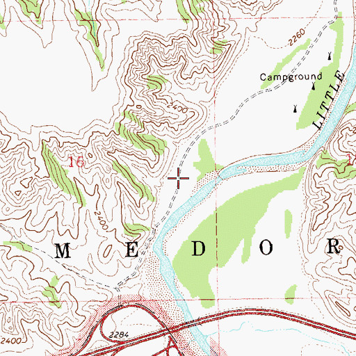 Topographic Map of Rough Rider Campground, ND