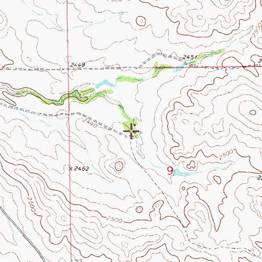 Topographic Map of Tescher Ranch, ND