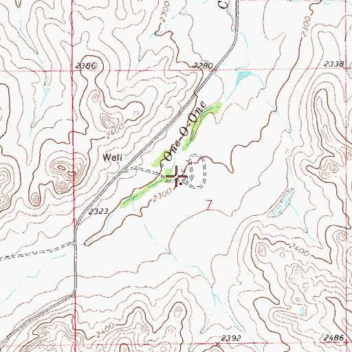Topographic Map of J Wheeling Ranch, ND