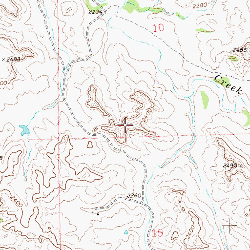 Topographic Map of Two Top Research Natural Area, ND