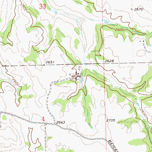 Topographic Map of H Rase Ranch, ND