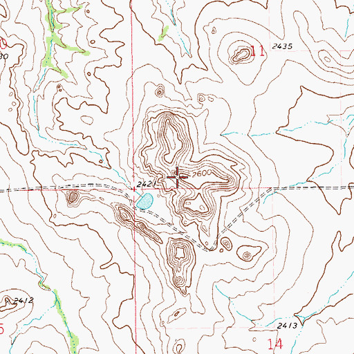 Topographic Map of Eagle Butte, ND