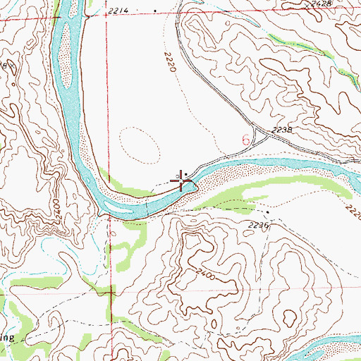 Topographic Map of Stevens Ranch, ND