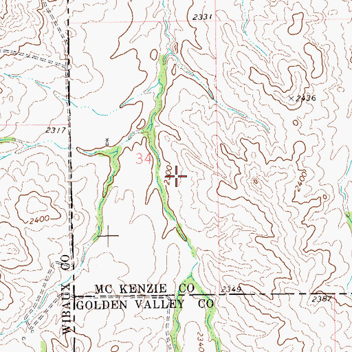 Topographic Map of Metcalf Water Well, ND