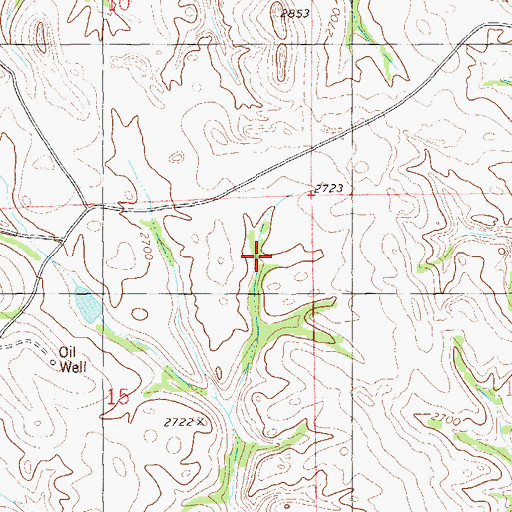 Topographic Map of Square Butte Oil Field, ND