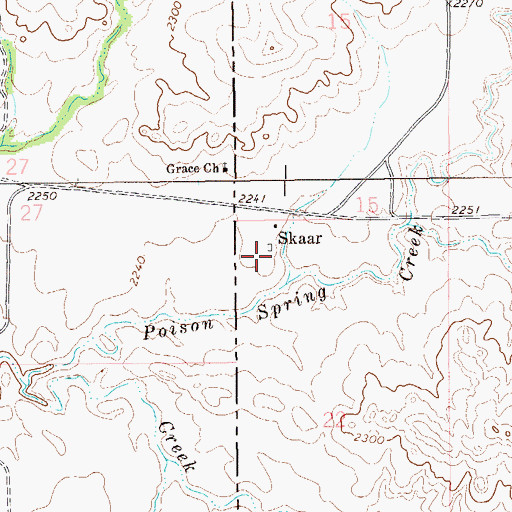 Topographic Map of Metcalf Ranch, ND