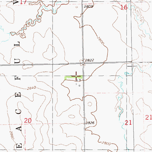 Topographic Map of Kruger Ranch, ND