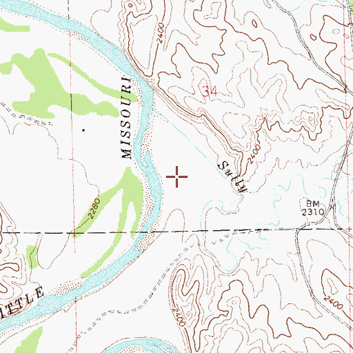 Topographic Map of Sully Creek State Primitive Park, ND