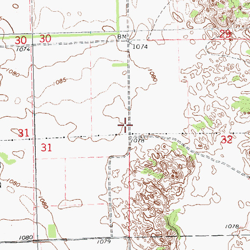 Topographic Map of Richland County Water Plant, ND