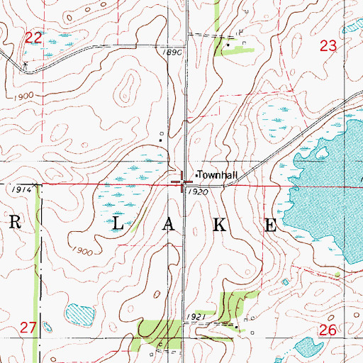 Topographic Map of Silver Townhall, ND
