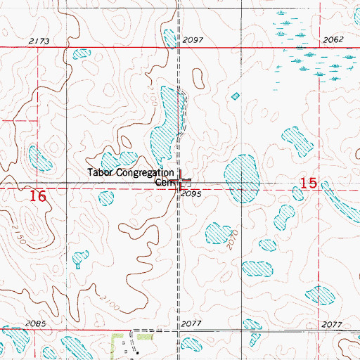 Topographic Map of Tabor Congregation Cemetery, ND