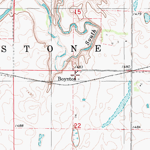 Topographic Map of Boynton, ND