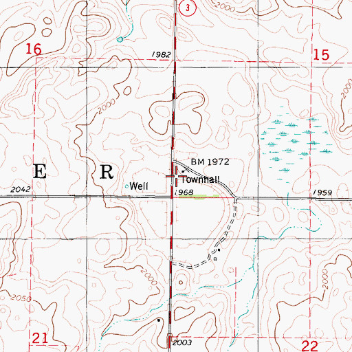 Topographic Map of Bunker Townhall, ND