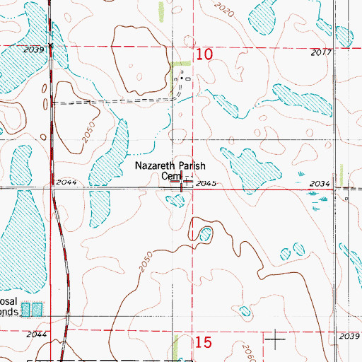 Topographic Map of Nazareth Parish Congregational Cemetery, ND