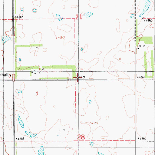 Topographic Map of Russell Townhall, ND