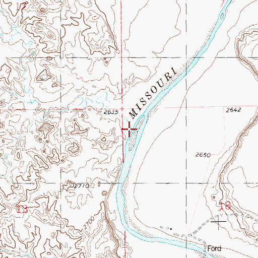 Topographic Map of Mud Creek, ND