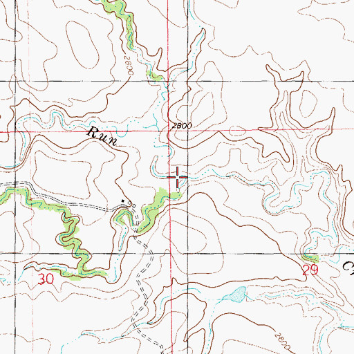 Topographic Map of Cottonwood Creek, ND