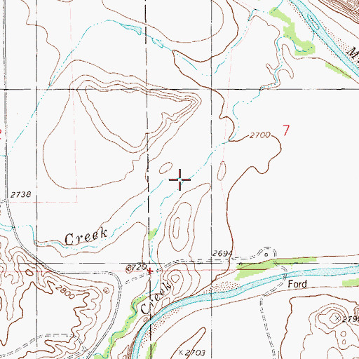 Topographic Map of South Mosquito Creek, ND