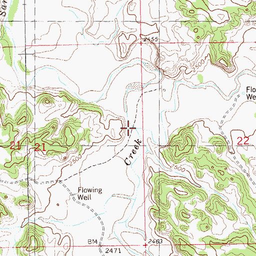 Topographic Map of First Creek, ND