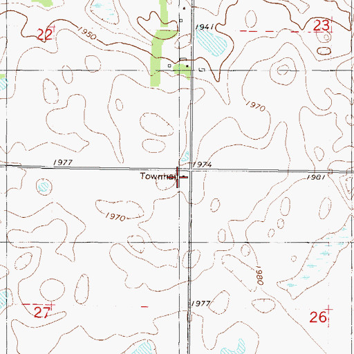 Topographic Map of Boone Townhall, ND