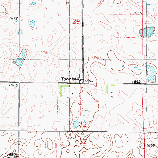 Topographic Map of North Merkle Townhall, ND