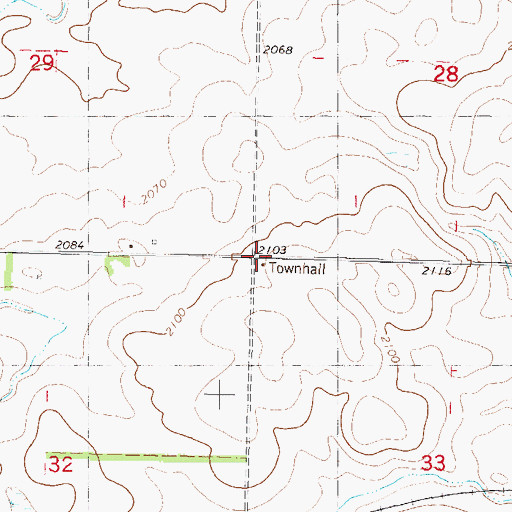 Topographic Map of Grass Lake Townhall, ND