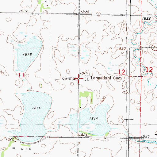 Topographic Map of Chestina Townhall, ND