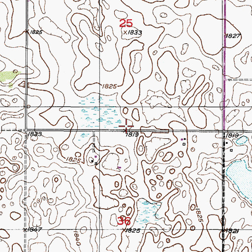 Topographic Map of Mielke Cemetery, ND