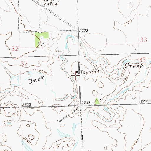 Topographic Map of Argonne Townhall, ND