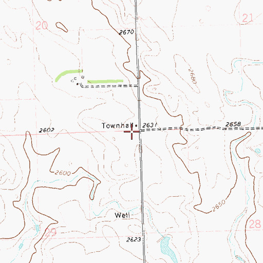 Topographic Map of Maine Townhall, ND