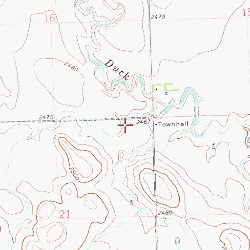 Topographic Map of Gilstrap Townhall, ND