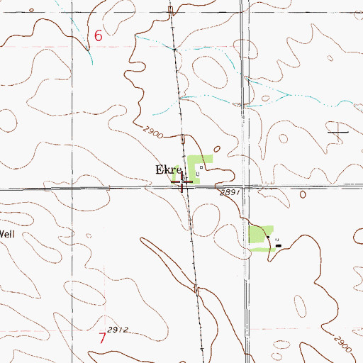 Topographic Map of Ekre, ND