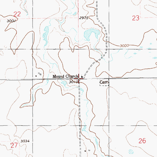Topographic Map of Mound Church, ND
