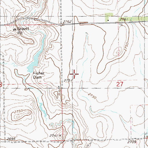 Topographic Map of Fisher Dam, ND