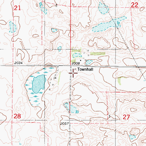 Topographic Map of Glendale Townhall, ND
