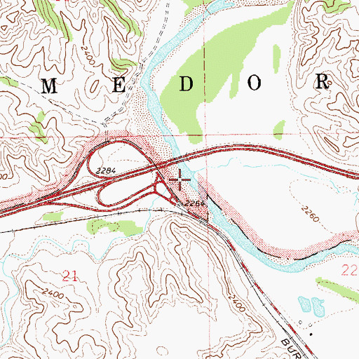 Topographic Map of Andrews Creek, ND