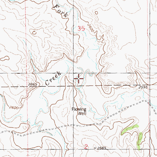 Topographic Map of North Fork Garner Creek, ND