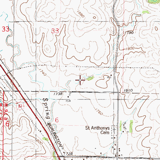 Topographic Map of Emmons County, ND