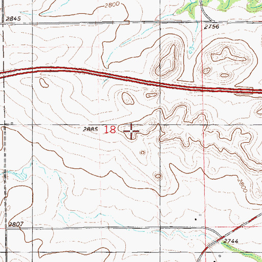 Topographic Map of Golden Valley County, ND