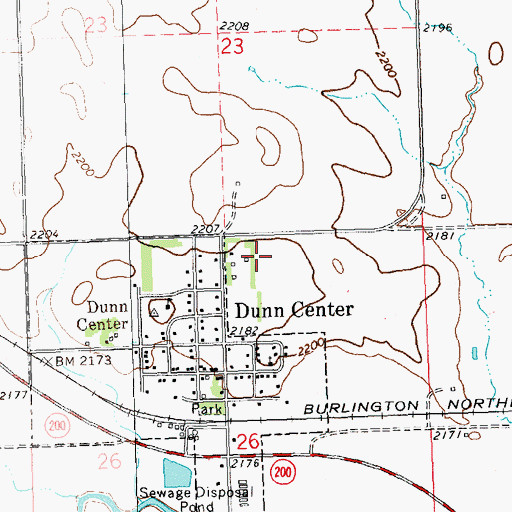 Topographic Map of Dunn County, ND